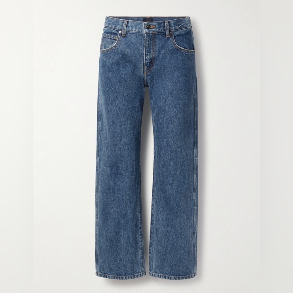 KHAITE Kerrie Straight Leg Jeans - Indigo Blue